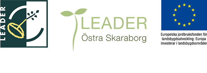 Loggor för Leader Östra Skaraborg och Europeiska Jordbruksfonden.