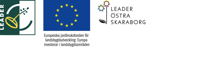 Loggor för Leader Östra Skaraborg och Europeiska Jordbruksfonden.