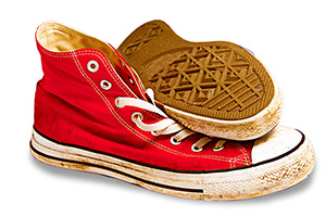 Två röda skor